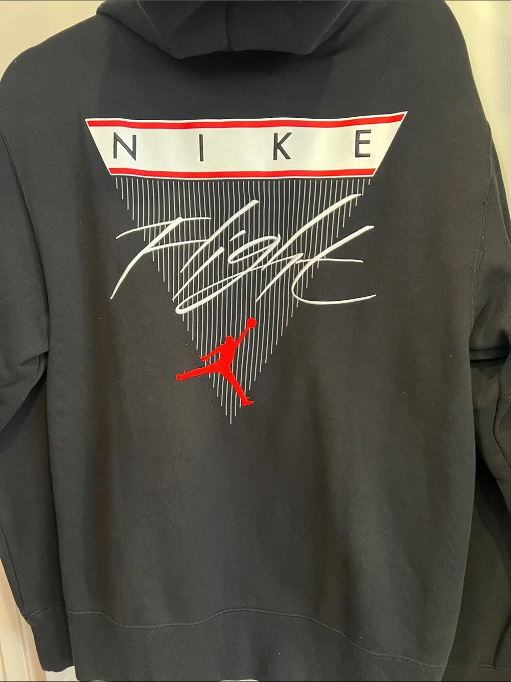 Jordan Black Pullover Hoodie with Red Jumpman Patch